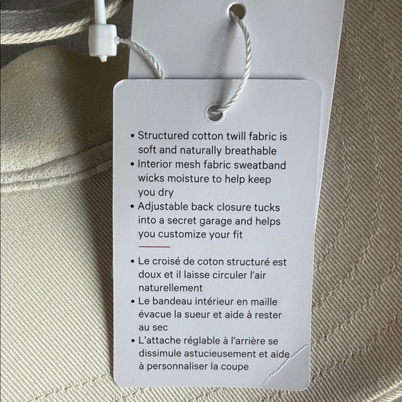 🆕 LULULEMON Structured Ball Cap Script NWT Light Ivory/Olive Brown - Picture 13 of 15